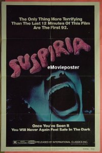 #223 SUSPIRIA 1sh '77 Dario Argento, horror 