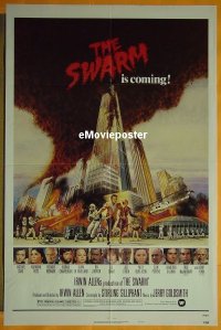 t566 SWARM style B one-sheet movie poster '78 Irwin Allen bee attack!