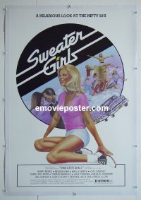 #2940 SWEATER GIRLS linen one-sheet '78 great art!