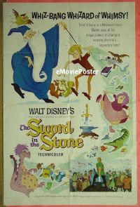 #622 SWORD IN THE STONE 1sh '64 Disney 