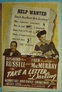 #5485 TAKE A LETTER DARLING 1sh42 Ros Russell 
