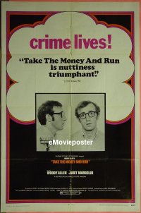 #656 TAKE THE MONEY & RUN 1sh '69 Woody Allen 