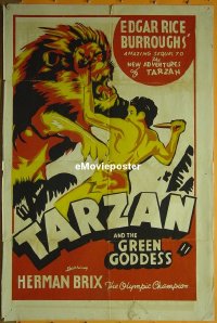 #596 TARZAN & THE GREEN GODDESS 1sh '38 Brix 