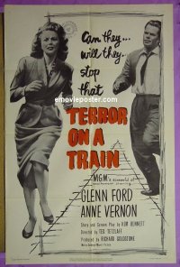 #1452 TERROR ON A TRAIN 1sh '53 Glenn Ford 