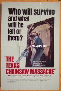 s328 TEXAS CHAINSAW MASSACRE one-sheet movie poster R80 Tobe Hooper