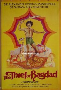 s335 THIEF OF BAGDAD one-sheet movie poster R78 Conrad Veidt, Sabu