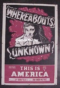 #153 WHEREABOUTS UNKNOWN linen 1sh '50 WOW! 