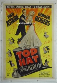 #2429 TOP HAT linen 1sh R53 Astaire & Rogers 