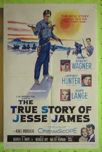 s375 TRUE STORY OF JESSE JAMES one-sheet movie poster '57 Robert Wagner