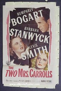 s378 TWO MRS CARROLLS one-sheet movie poster '47 Humphrey Bogart, Stanwyck