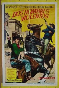 #0035 2 VIOLENT MEN Spanish 1sh '69 Zeglio 