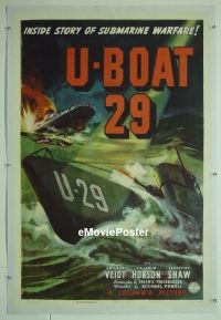 #145 U-BOAT 29 linen 1sh '39 WWI Conrad Veidt 
