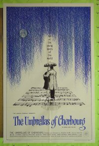 s383 UMBRELLAS OF CHERBOURG one-sheet movie poster '64 Catherine Deneuve