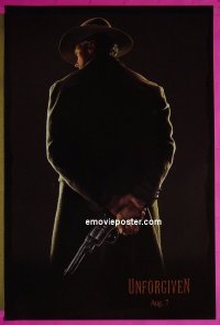 #2939 UNFORGIVEN DS teaser 1sh '92 Eastwood 