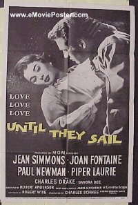 B107 UNTIL THEY SAIL one-sheet movie poster '57 Paul Newman, Jean Simmons