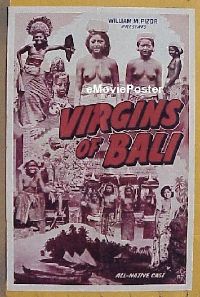 #032 VIRGINS OF BALI 1sh '40s topless natives 
