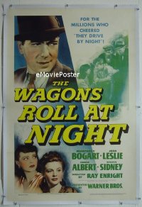 #163 WAGONS ROLL AT NIGHT linen 1sh 41 Bogart 