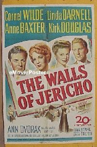 #599 WALLS OF JERICHO 1sh '48 Wilde, Darnell 
