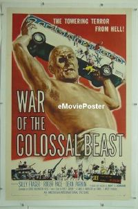 #005 WAR OF THE COLOSSAL BEAST linen 1sh '58 