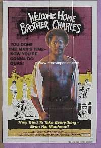s411 WELCOME HOME BROTHER CHARLES one-sheet movie poster '75 wild!