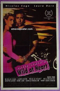 s425 WILD AT HEART one-sheet movie poster '90 David Lynch, Nicolas Cage