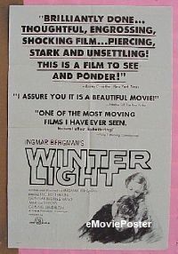 #640 WINTER LIGHT 1sh '63 Ingmar Bergman 