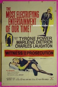 b067 WITNESS FOR THE PROSECUTION insert movie poster 58 Billy Wilder