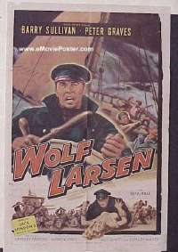 Q884 WOLF LARSEN one-sheet movie poster '58 Jack London