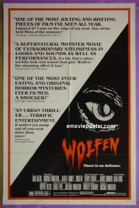 #9966 WOLFEN reviews 1sh '81 Hines, Finney 