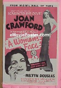 s439 WOMAN'S FACE one-sheet movie poster R54 Joan Crawford, Melvyn Douglas