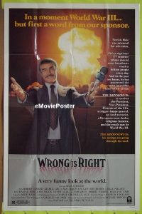 s446 WRONG IS RIGHT one-sheet movie poster '82 Sean Connery