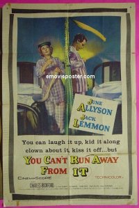 Q910 YOU CAN'T RUN AWAY FROM IT one-sheet movie poster '56 Jack Lemmon
