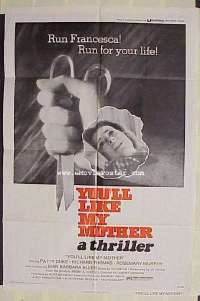 Q913 YOU'LL LIKE MY MOTHER one-sheet movie poster '72 Patty Duke