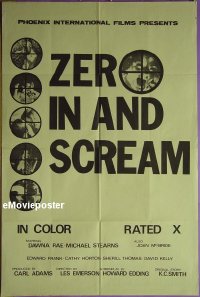 #775 ZERO IN & SCREAM 1sh '70 sniper sex! 
