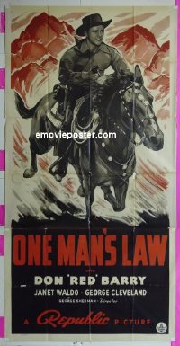 #8722 1 MAN'S LAW 3sh '40 Don Red Barry 