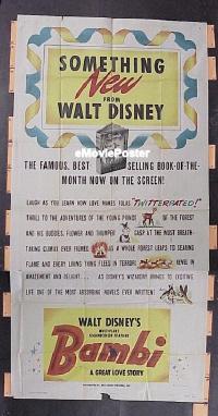 #221 BAMBI 3sh '42 Walt Disney 