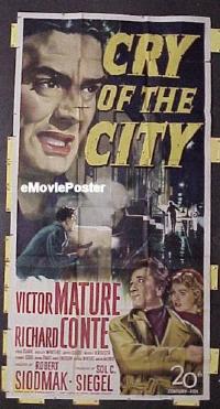 #248 CRY OF THE CITY 3sh '48 Mature, Conte 