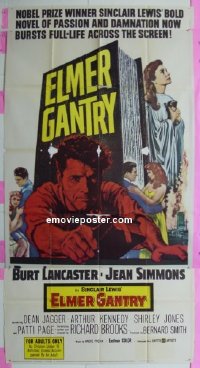 #0302 ELMER GANTRY 3sh '60 Lancaster, Simmons 