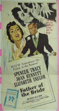 #424 FATHER OF THE BRIDE 3sh '50 Liz Taylor 