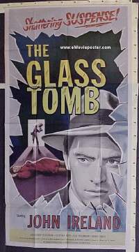 #6138 GLASS TOMB 3sh '55 Hammer film noir! 