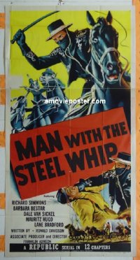 #0373 MAN WITH THE STEEL WHIP 3sh '54 serial 
