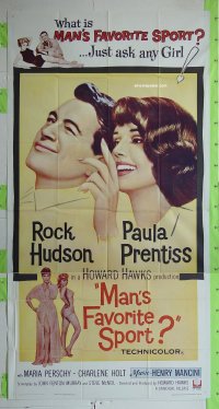 C342 MAN'S FAVORITE SPORT three-sheet movie poster '64 Rock Hudson, Prentiss