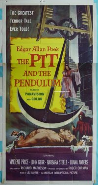 #6209 PIT & THE PENDULUM 3sh 61 Vincent Price 