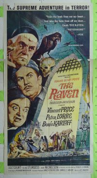 #6218 RAVEN 3sh '63 Karloff, Price, Lorre 