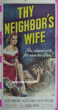 #8874 THY NEIGHBOR'S WIFE 3sh '53 Cleo Moore 