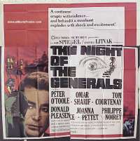C159 NIGHT OF THE GENERALS six-sheet movie poster '67 Peter O'Toole, Sharif
