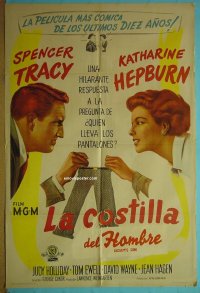 #5231 ADAM'S RIB Argentinean movie poster '49 Tracy