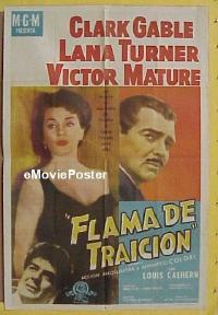 #086 BETRAYED Argentinean poster '54 Gable 
