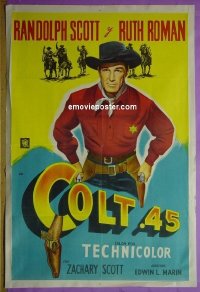C478 COLT .45 Argentinean movie poster '50 Randolph Scott, Z. Scott