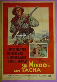 #6388 FAR COUNTRY Argentinean R60s cool art of James Stewart with rifle, directed by Anthony Mann!